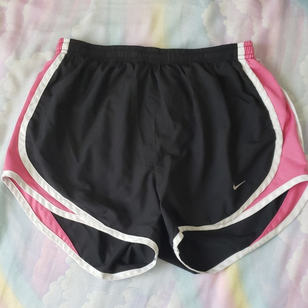 Nike Dri-fit black pink white shorts size S